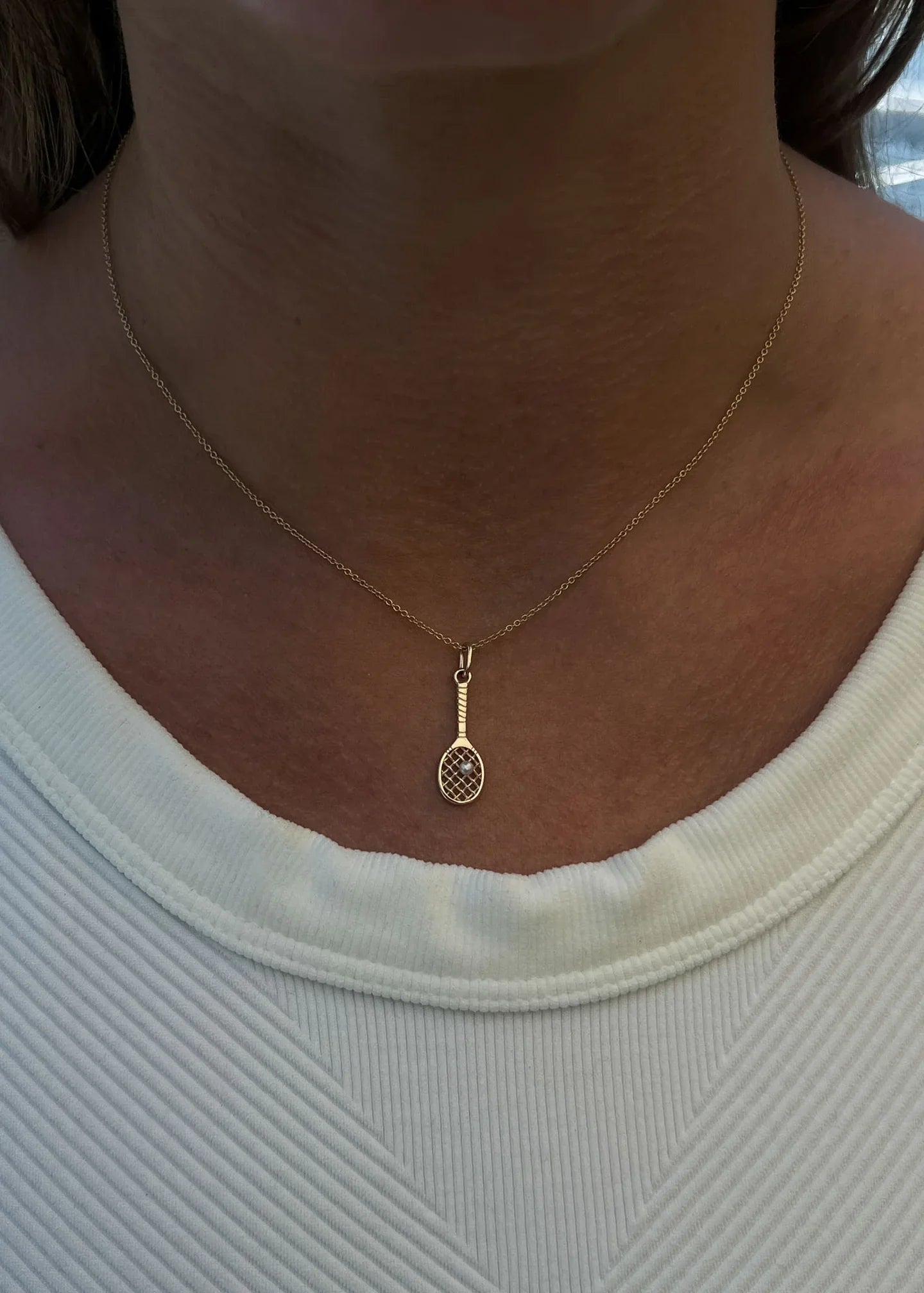 Racquet Necklace Pearl