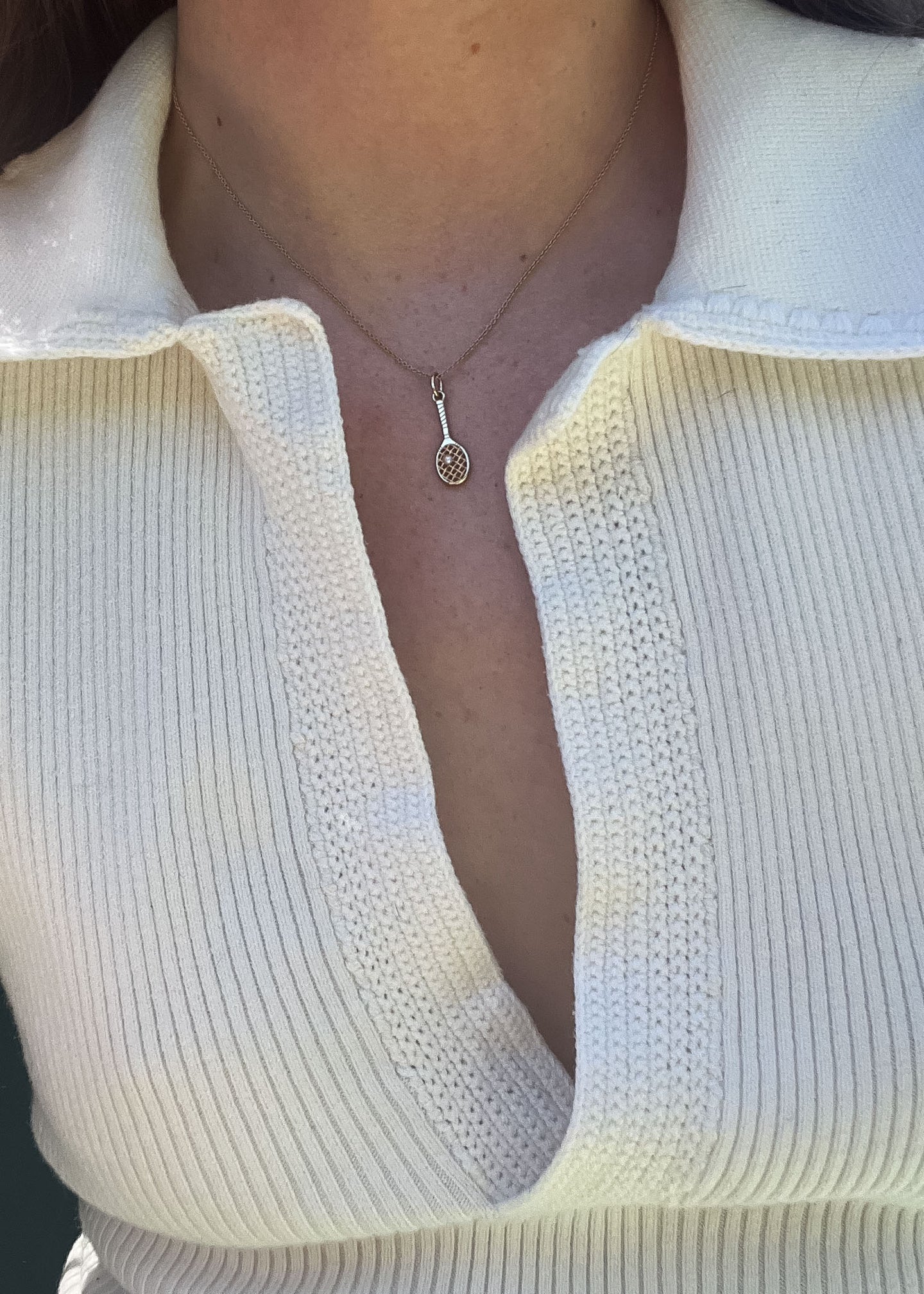 Racquet Necklace Pearl